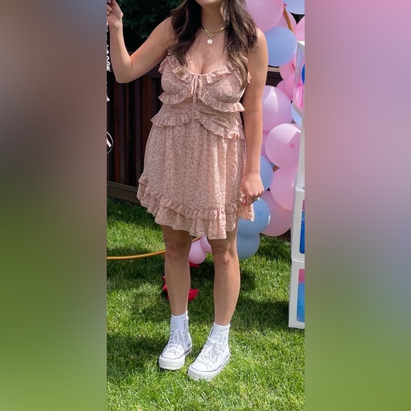 Forever 21 Floral Ruffle Pink Dress - Picture 8 of 8